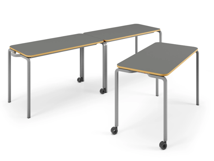 PHIL - Rectangular workstation desk with casters _ Cider Edition